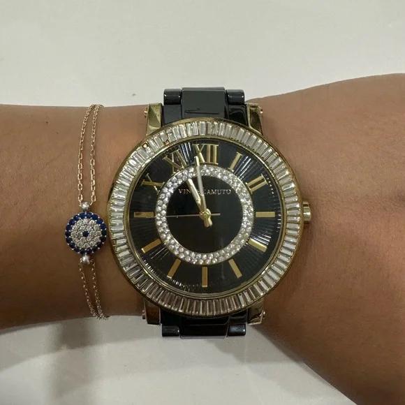 Vince Camuto VC5049 Two Tone Watch Swarovski Crystal Bezel Quartz New Battery Vince Camuto Women main image 2